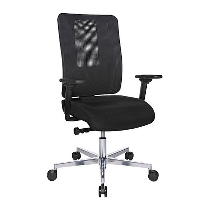 Topstar Bürostuhl Sitness Open X (N) Deluxe Alu mit Schiebesitz, OX39WTW2 T200 Stoff schwarz, Gestell alu