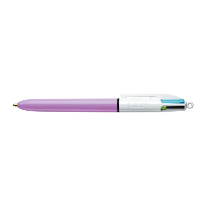 BIC 4-Farben-Kugelschreiber 4-Colours Fun lila, Schreibfarbe: türkisblau, pink, hellgrün, lila, 1 St.