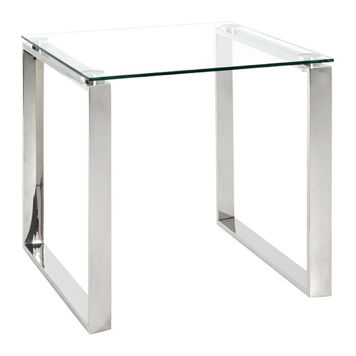 HAKU Möbel Beistelltisch rechteckig Glas silber 55,0 x 55,0 x 55,0 cm, 1 St.
