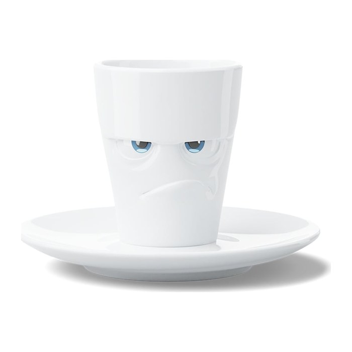 FIFTYEIGHT Espresso Mug mit Henkel 80ml - Grummelig weiß