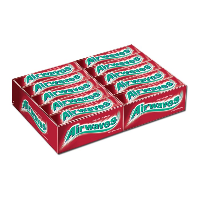 Airwaves CHERRY MENTHOL Kaugummis 30x 10 Dragees, 30 St.