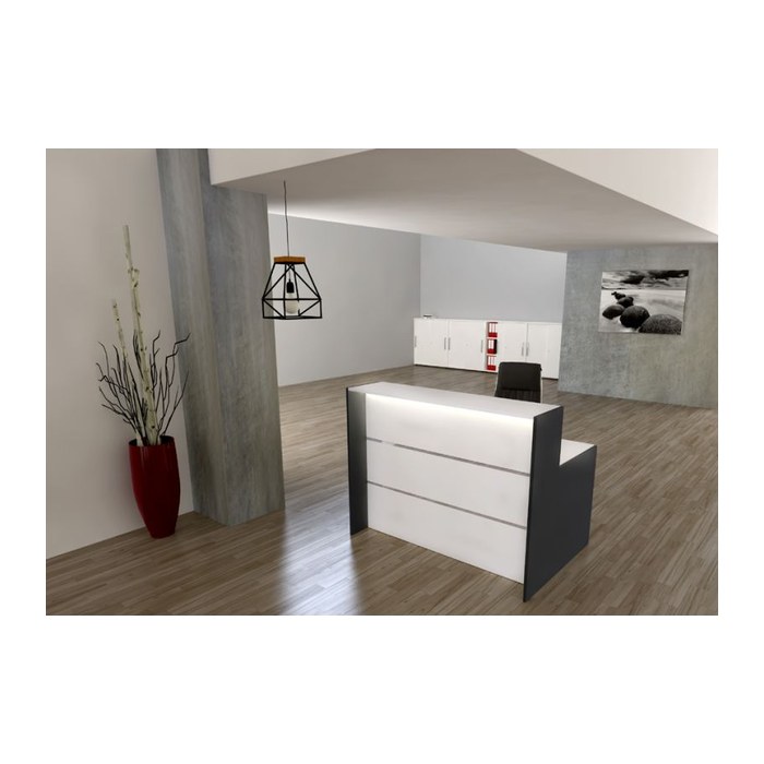 Kerkmann Empfangstheke BARI gerade, weiß, anthrazit 140,0 x 95,0 x 112,0 cm