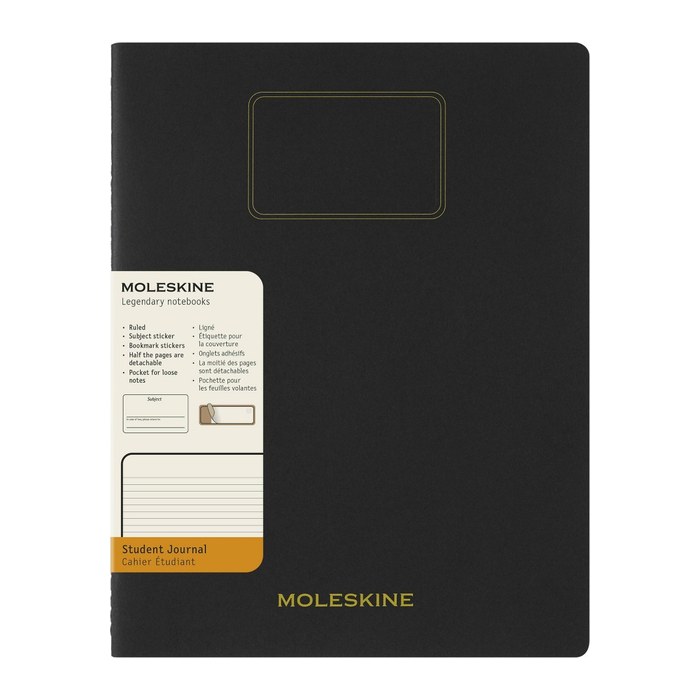 MOLESKINE Notizbuch Student Cahier XXL ca. DIN A4 quer liniert, schwarz Hardcover 120 Seiten, 1 St.