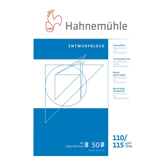 HAHNEMÜHLE Transparentpapier Entwurfblock 115 g/qm, 1 Block