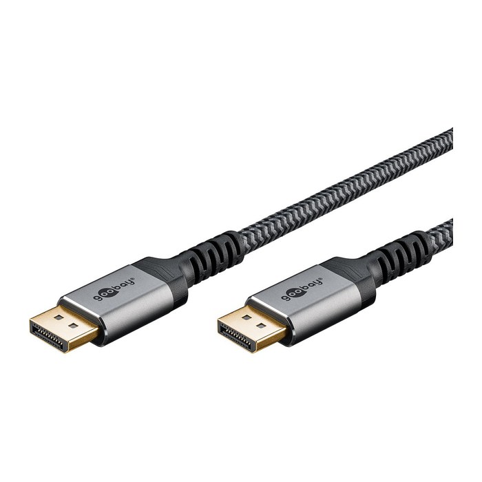 goobay DisplayPort 1.2/HDMI 2.0 Kabel 1,0 m grau, schwarz, 1 St.