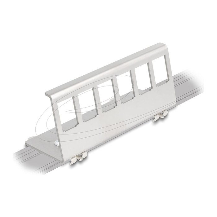 DELOCK Keystone Halterung 6 Port für Hutschiene Metall