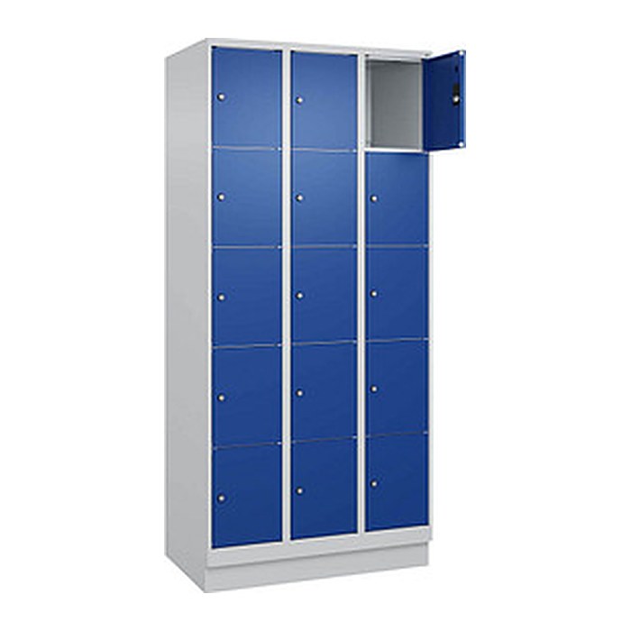 CP Schließfachschrank Classic PLUS enzianblau, lichtgrau 080020-305 S10003, 15 Schließfächer 90,0 x 50,0 x 195,0 cm