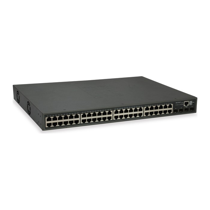 LevelOne PoE+Switch 48xGE PoE/4x10GSFP 400W 19" Managed L3