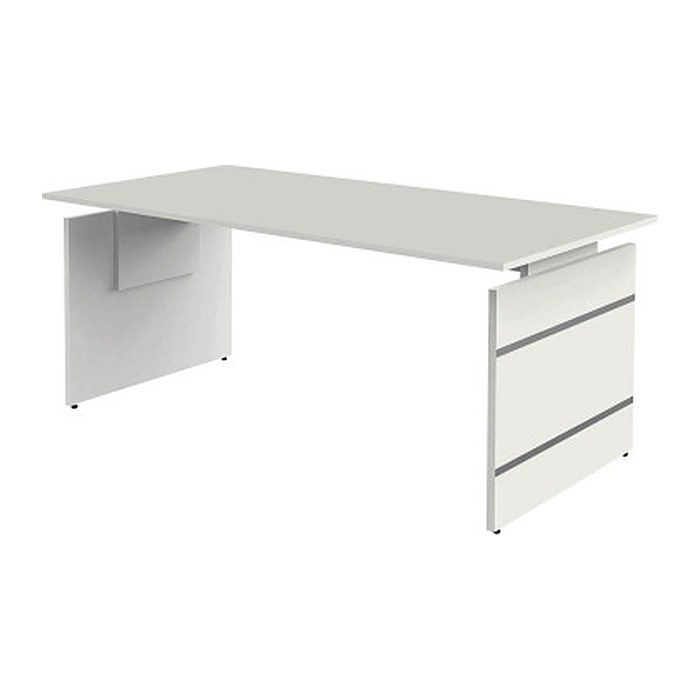 Kerkmann höhenverstellbarer Schreibtisch weiß rechteckig, Wangen-Gestell weiß 180,0 x 80,0 cm