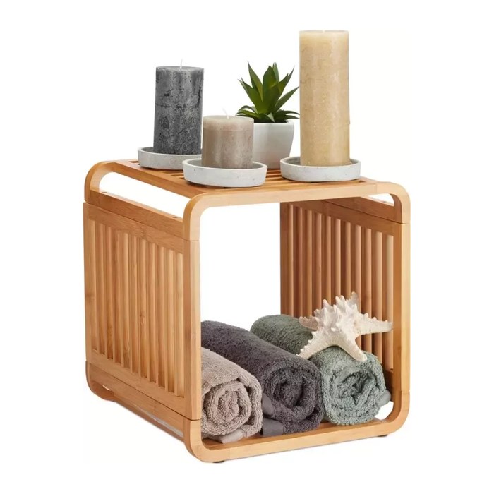 relaxdays Beistellregal braun 33,0 x 33,0 x 33,0 cm, 1 St.