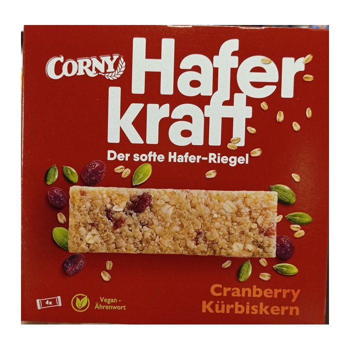 CORNY Haferkraft Cranberry-Kürbiskern Müsliriegel 4 Riegel, 4 St.