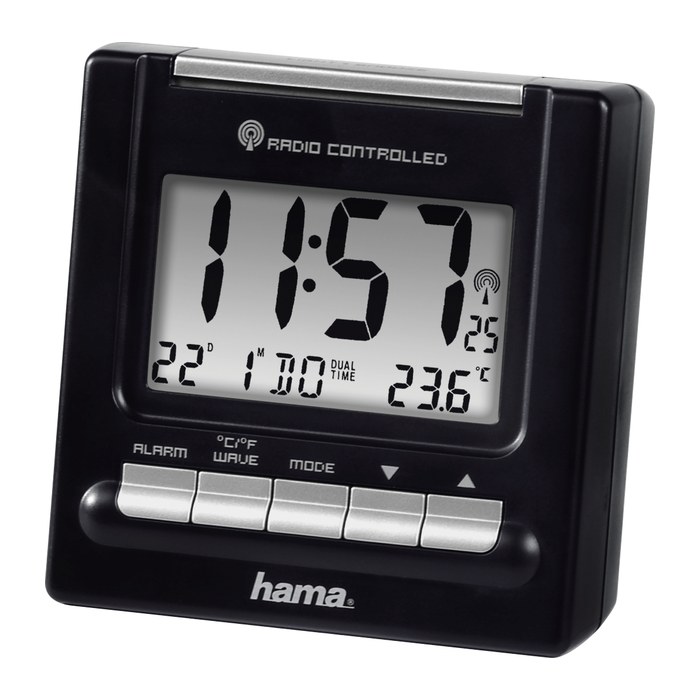 hama digitaler Funkwecker RC200 schwarz Kunststoff