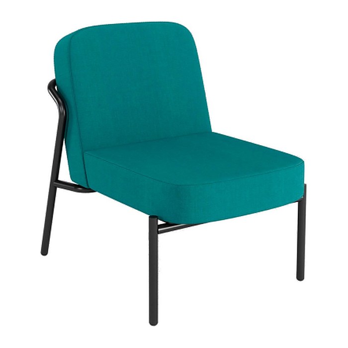 medso powered by PAPERFLOW Sessel MEDSO S Rund blau schwarz Stoff 58,0 x 74,3 x 73,6 cm, 1 St.