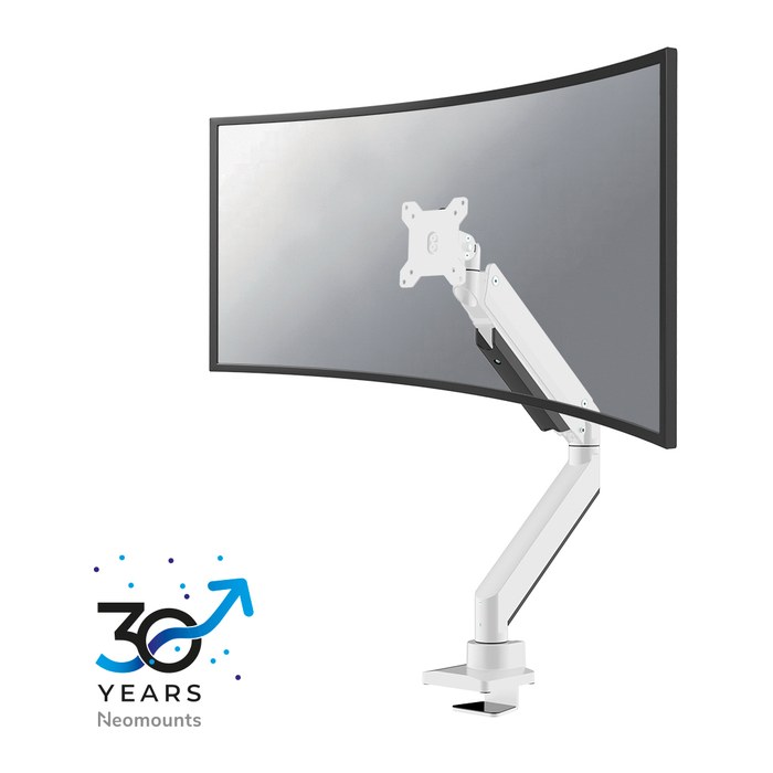 Neomounts Monitor-Halterung weiß für 1 Monitor, Tischklemme