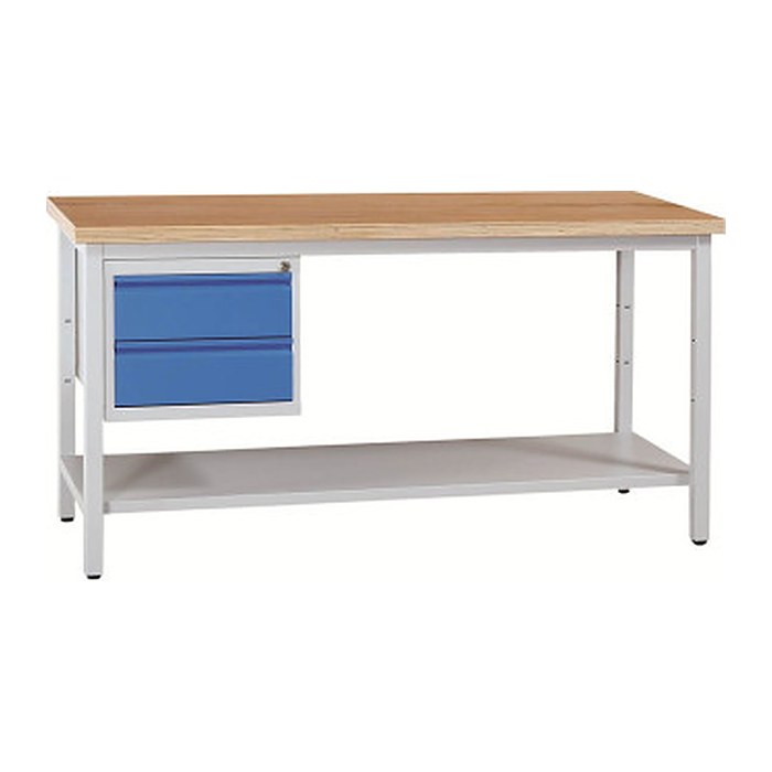 Gürkan Werkbank lichtgrau 2 Schubladen 120,0 x 60,0 x 84,0 cm