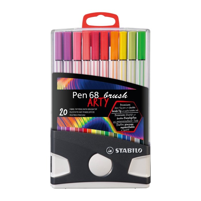 STABILO Pen 68 brush ARTY Filzstifte farbsortiert, 20 St.