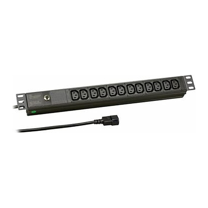 EFB 19" 1HE Steckdosenleiste für USV 12xC13, Zuleitung C14