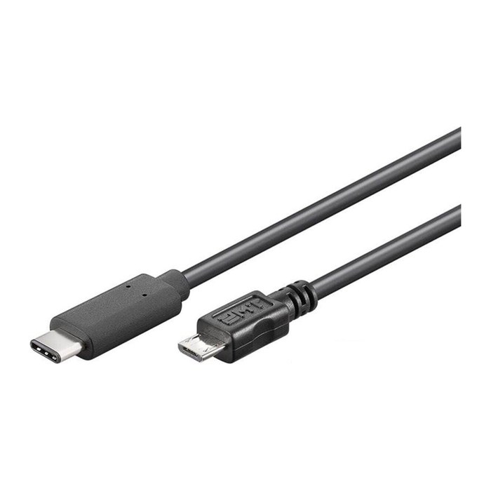goobay USB C/Micro USB 2.0 B Kabel 1,0 m schwarz, 1 St.