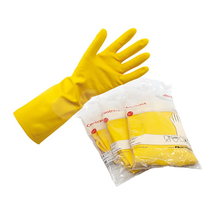 vileda® PROFESSIONAL unisex Gummihandschuhe Contract gelb Größe L, 1 Paar