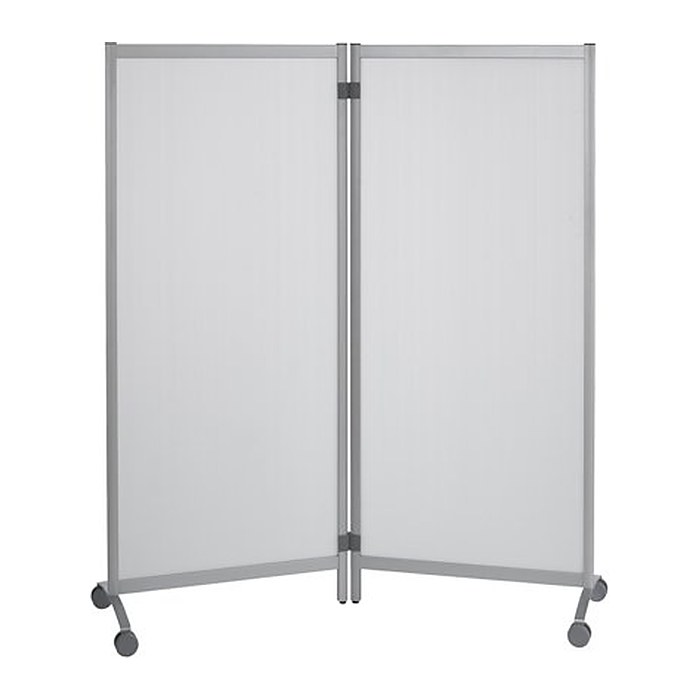 PAPERFLOW Trennwand, transparent 76,0 x 160,0 cm mit Rollen, 2 St.