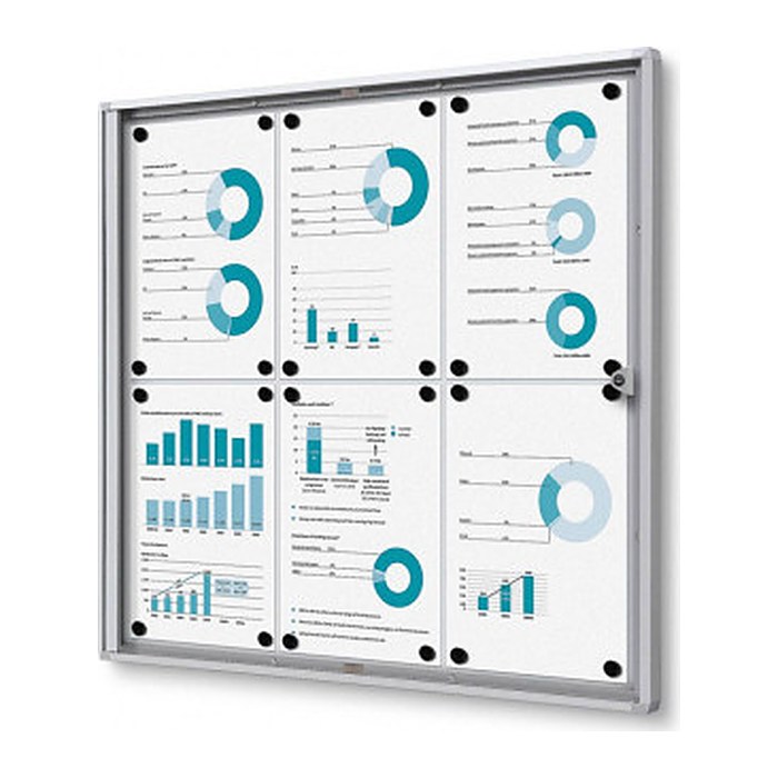 Showdown® Displays Schaukasten Economy XS B1 silber 6x DIN A4 71,1 x 2,6 x 65,5 cm, 1 St.