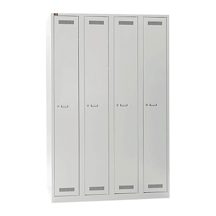 BISLEY LIGHT Spind lichtgrau GL12Q1645, 4 Schließfächer 120,0 x 50,0 x 185,0 cm
