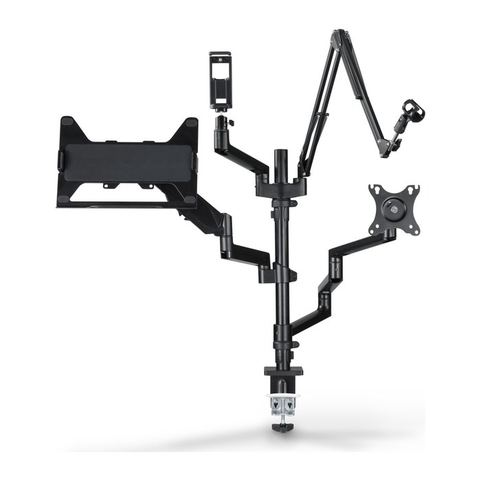 hama Monitor-Halterung 00004663 schwarz für 2 Monitore, Tischklemme