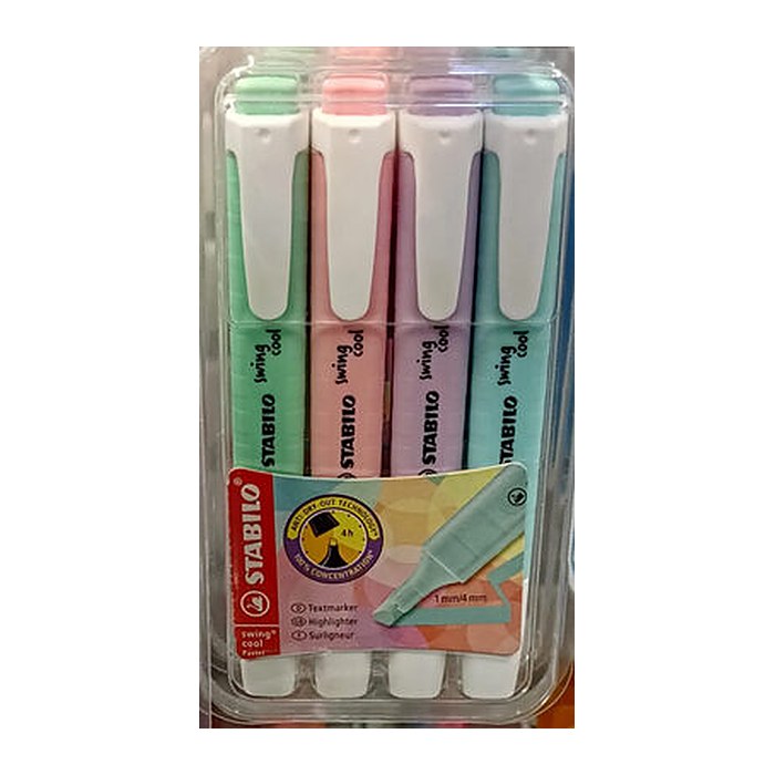 STABILO swing cool Pastel Textmarker farbsortiert, 4 St.
