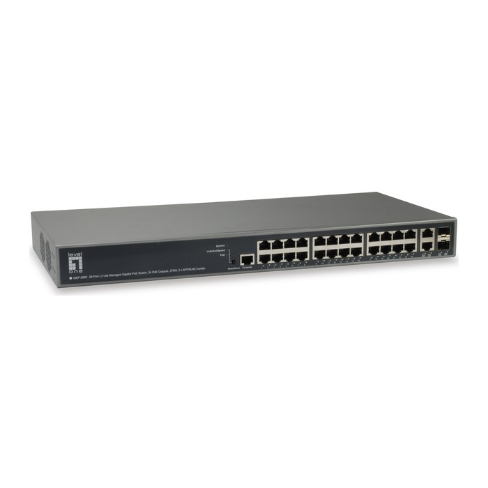 LevelOne PoE Switch 24xGE PoE/+ TURING 370W 19" Managed L3
