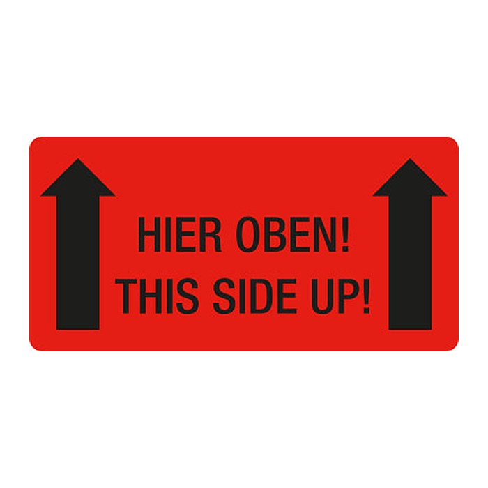 EICHNER Warnetiketten rot »Hier oben!« 100,0 x 50,0 mm, 250 Etiketten