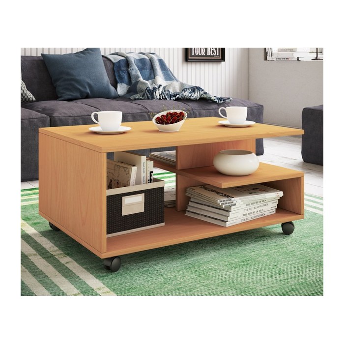 VCM my home Stango Couchtisch rechteckig Spanplatte buche 80,0 x 50,0 x 40,0 cm, 1 St.