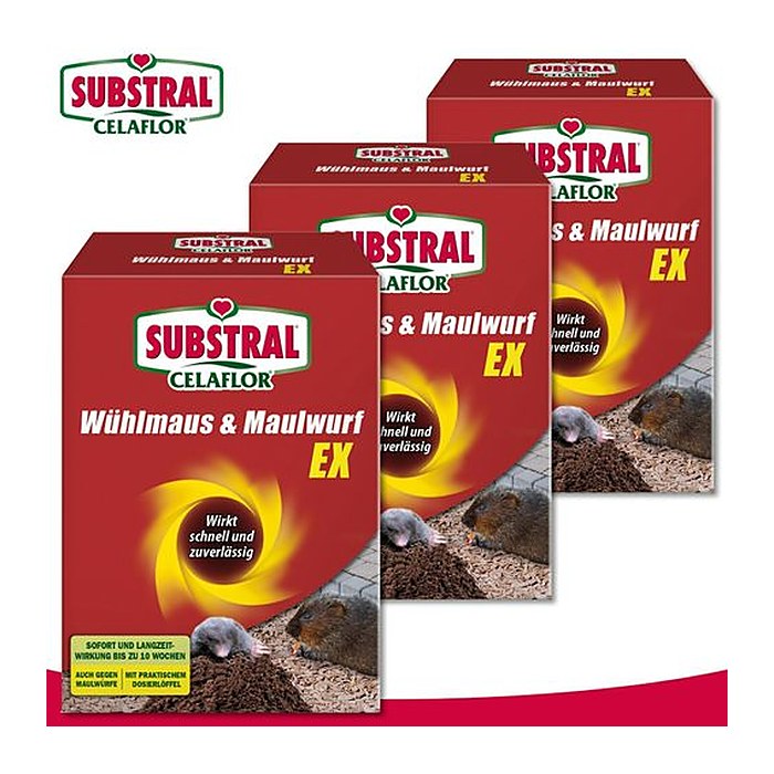 SUBSTRAL® Celaflor® Wühlmaus & Maulwurf EX Ratten- & Mäuseabwehrmittel 150 g, 1 St.