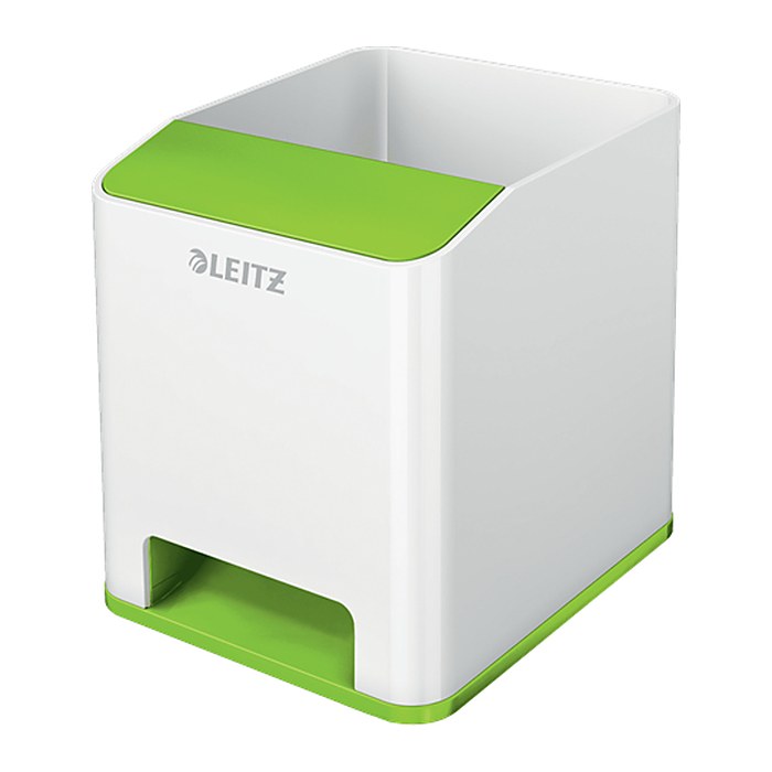LEITZ Stiftehalter WOW Duo Colour perlweiß/grün Polystyrol 2 Fächer 9,0 x 10,1 x 10,0 cm