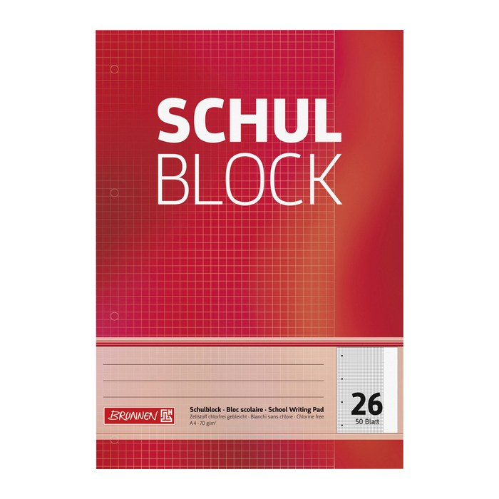 BRUNNEN Briefblock DIN A4 kariert Lineatur 26, 1 St.