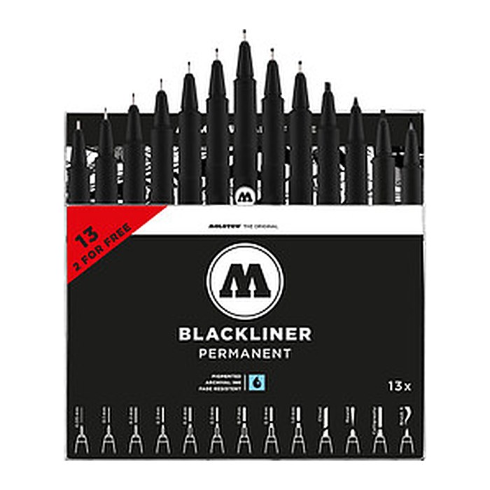 MOLOTOW Fineliner-Set schwarz, 13 Set