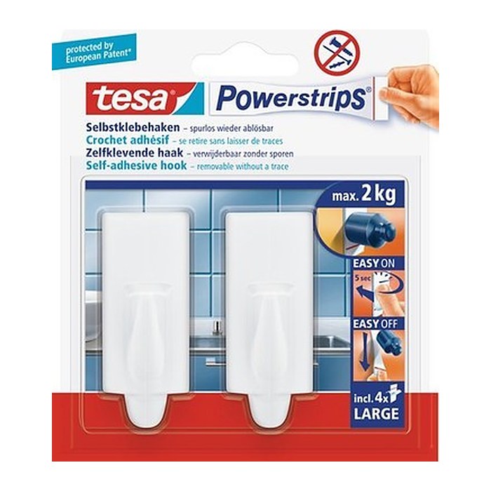 tesa Trend Large Klebehaken für max. 2,0 kg, 2,0 x 5,0 cm, 2 St.