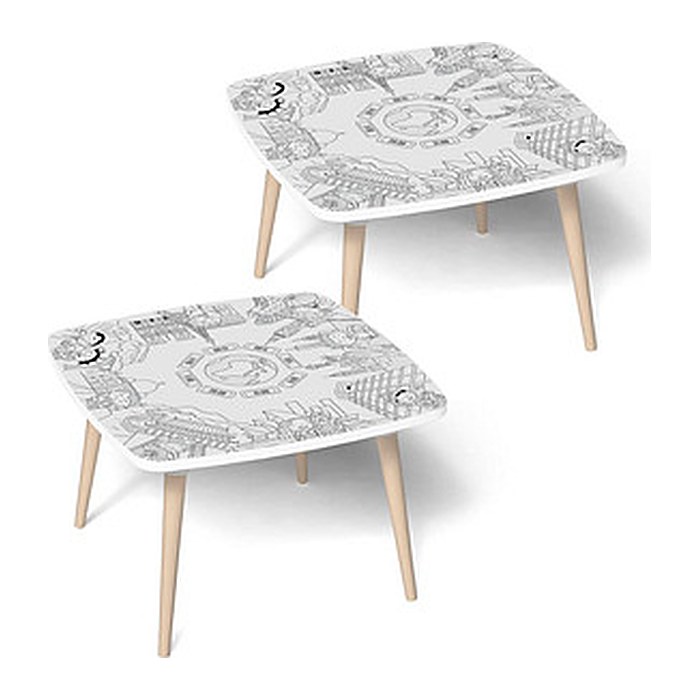 PAPERFLOW Kids Monument Maltische quadratisch Spanplatte weiß 60,0 x 60,0 x 40,0 cm, 2 St.