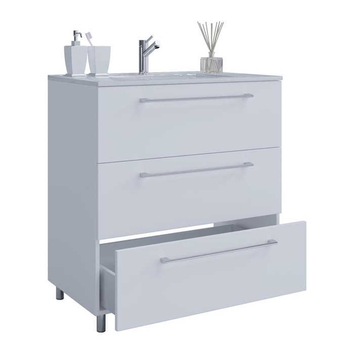 VCM my bath Badmöbel-Set 2-teilig Schubo 914853 weiß 80,0 x 46,0 x 86,0 cm