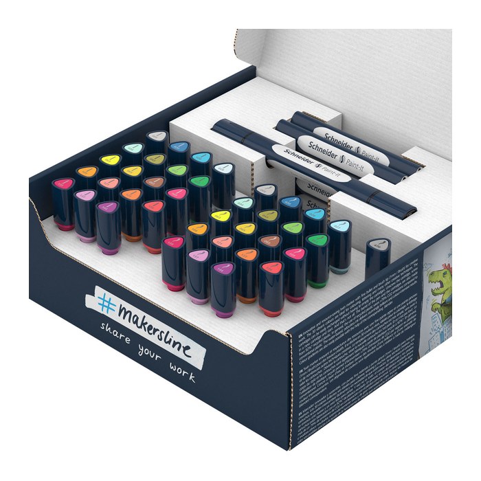 Schneider Paint-It 040 52 Teile Brush-Pens farbsortiert, 1 Set