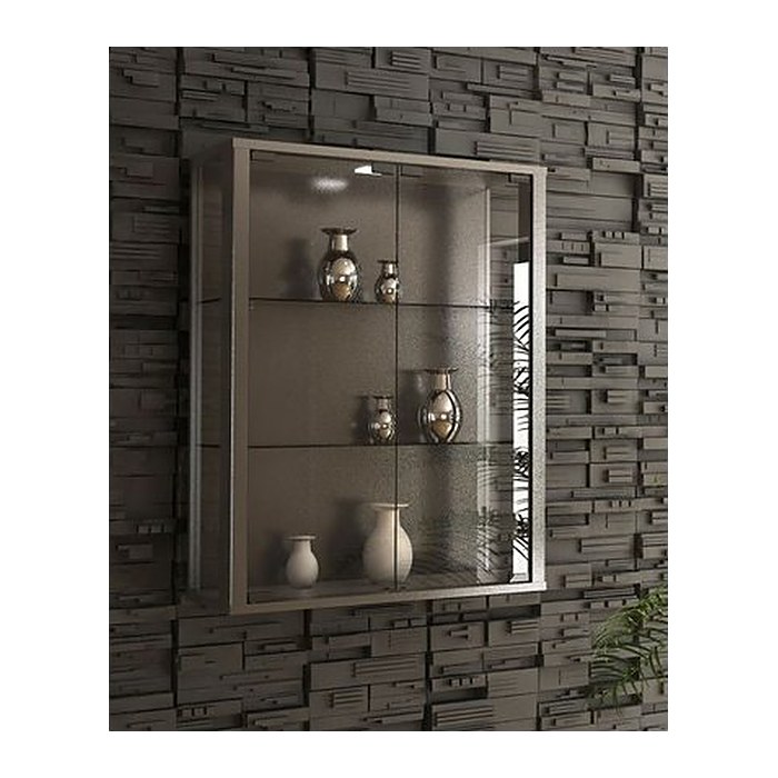 VCM my home Udina Hängevitrine silber 2 Fachböden