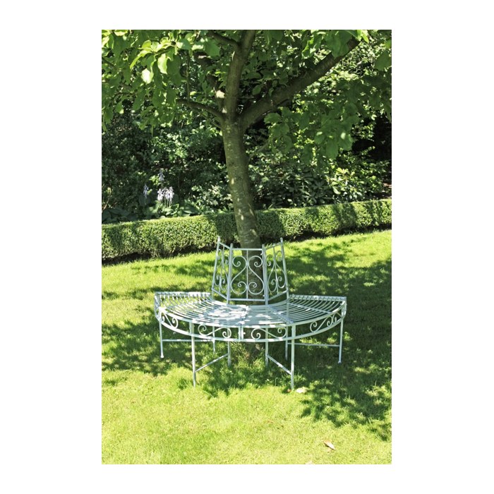 Garden Pleasure Baumbank Varda 950396 weiß Metall 124,0 cm