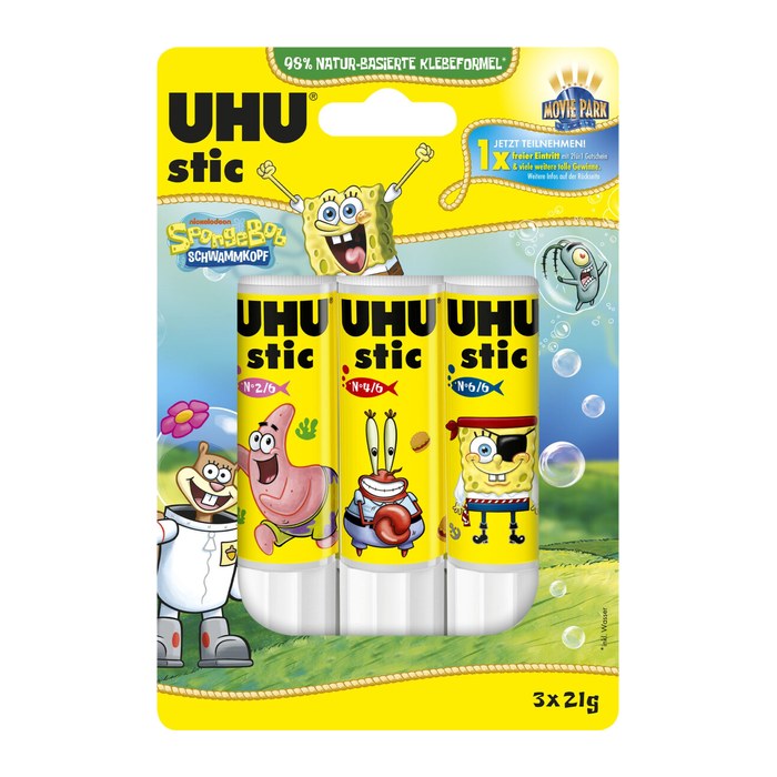 UHU stic SpongeBob Schwammkopf Klebestifte 21,0 g, 3 St.