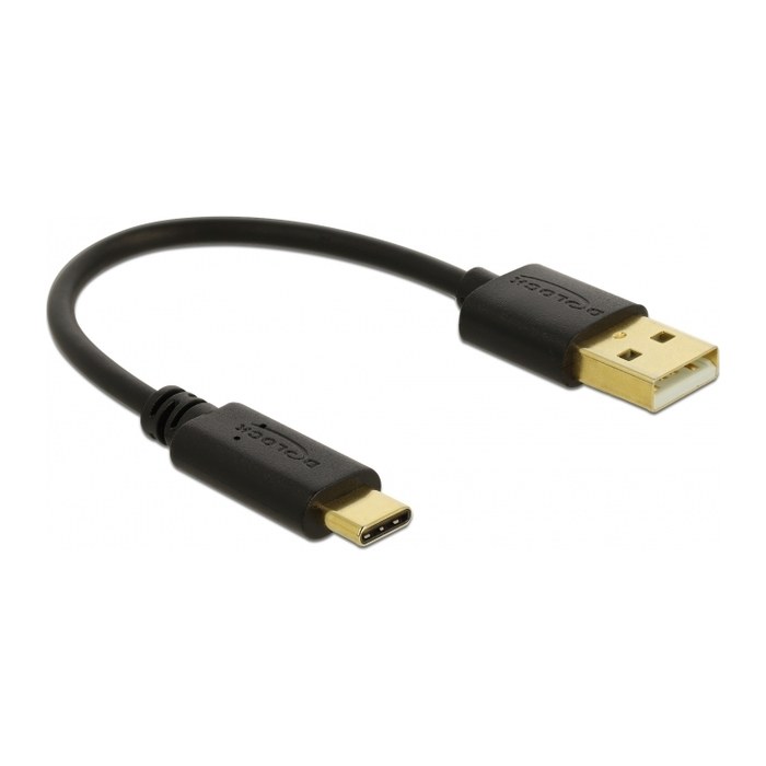 DELOCK USB Ladekabel Typ-A zu USB Type-C 15 cm