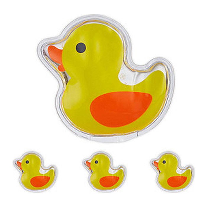 relaxdays Kühlpads Ente 10046696_1419 transparent 10,5 x 9,5 cm, 4 St.