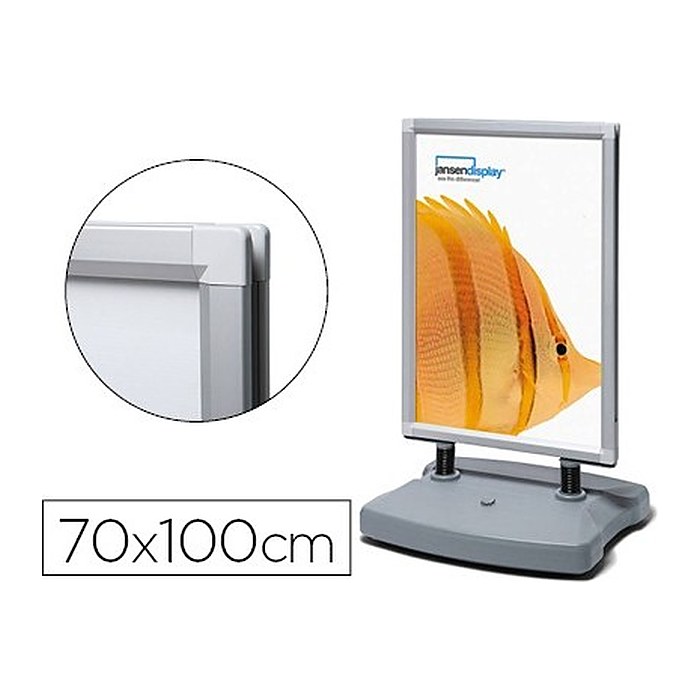 Showdown® Displays Kundenstopper Windtalker silber DIN B1 2 Fächer 83,5 x 83,5 x 130,8 cm, 1 St.