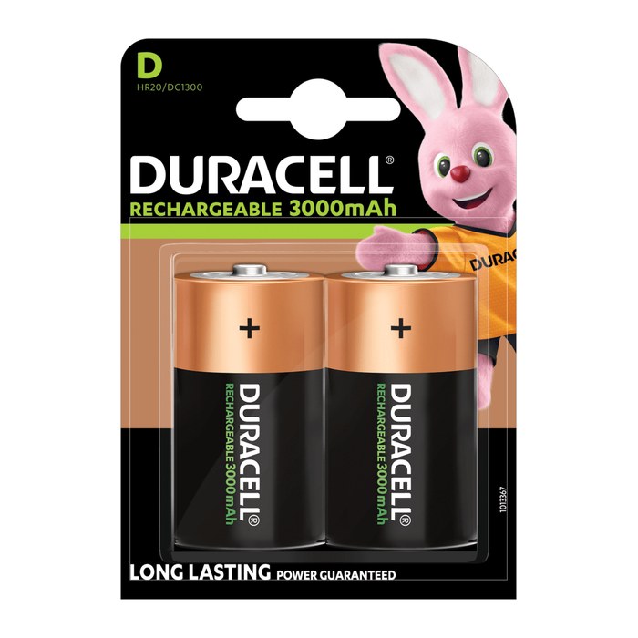 DURACELL Akkus PreCharged Ni-MH Mono D 3.000 mAh, 2 St.