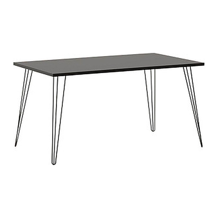 MÖBELPARTNER Fynn Schreibtisch basaltgrau rechteckig, 4-Fuß-Gestell schwarz 140,0 x 80,0 cm