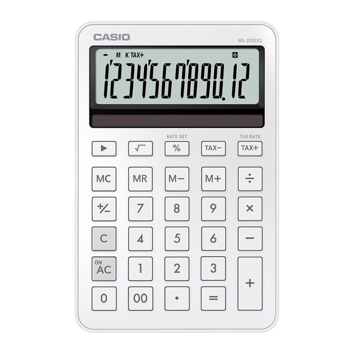 CASIO MS-200DQ-WE Taschenrechner seidiges weiß