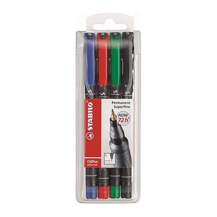 STABILO OHPen universal Folienstifte-Set farbsortiert non-permanent, 4 St.