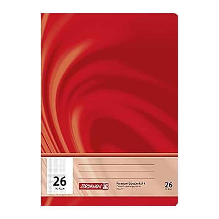 BRUNNEN Schulheft Vivendi Lineatur 26 kariert DIN A4 Außenrand, 16 Blatt, 1 St.
